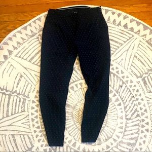 Zara Navy Blue Patterned Dress Pants